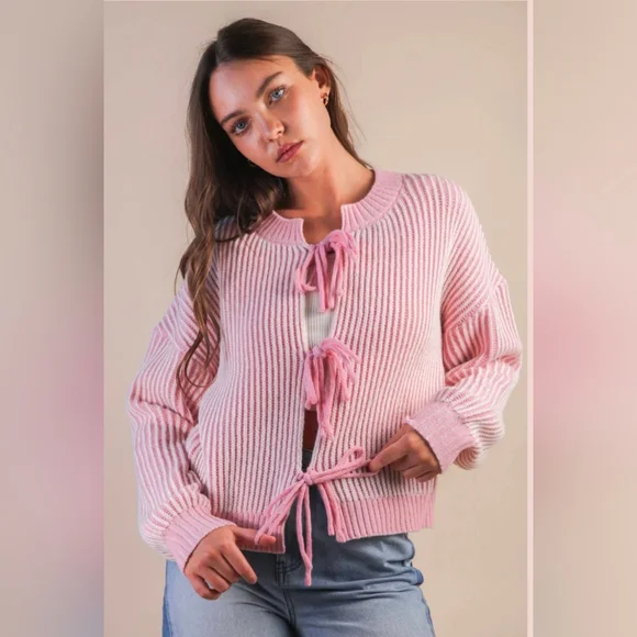 Large Hearts Entwined Cardigan Sweater-NWT - Picture 1 of 9